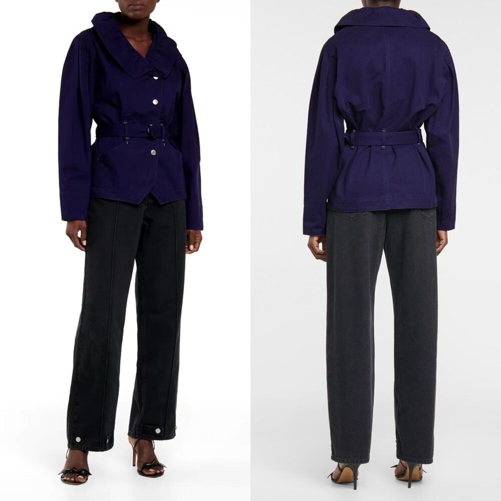 Isabel Marant Blue Dipazo Belted Denim Jacket‎ Womens Size 34 / US XS / 2